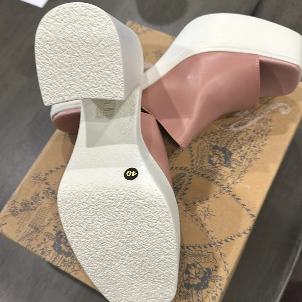 FREE PEOPLE 'Zoe' Platform Slide Sandal in Pink Size 9/40